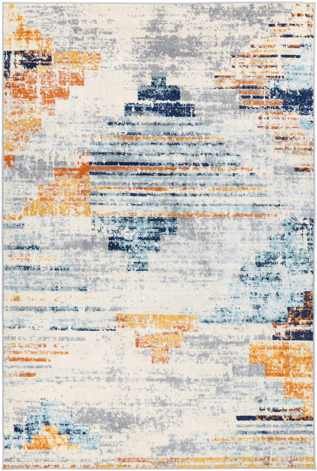 Palermo Noto Blue & Yellow Contemporary Rug – Luxurious Rugs