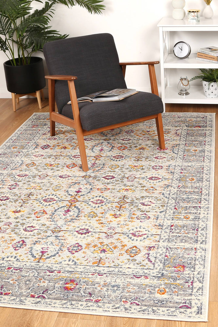 Palermo Ferla Grey & Multi Transitional Rug