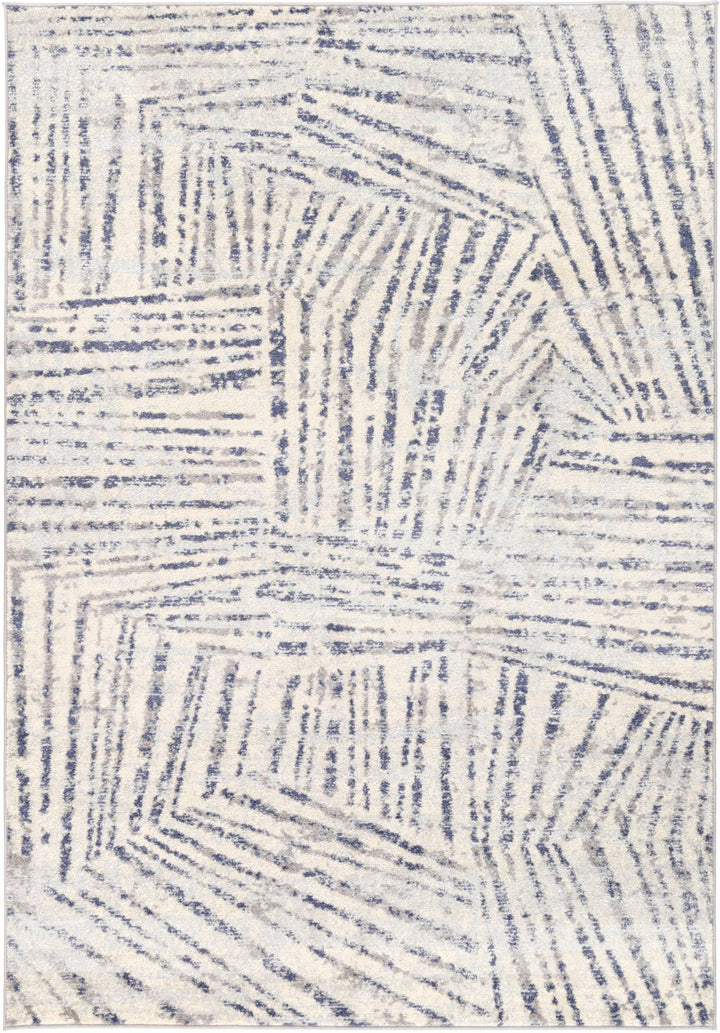Palermo Ferraro  Ivory & Blue Geometric Rug