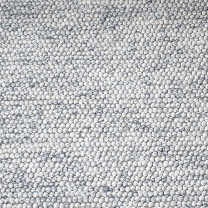 Pebbles, Hand Woven 80% Wool, 20% Cotton Rug - Light Grey / Ivory Rug  - Luxurious Rugs